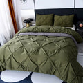Axyaa Twist Pinch Pleated Quilt Cover Set King Queen