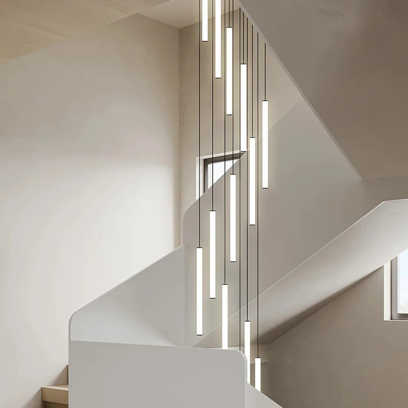 Axyaa Revolve LED Stair Chandelier: Illuminate Your Home with Modern Elegance