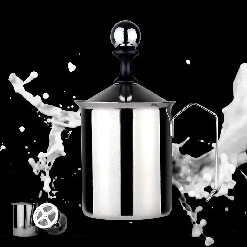 Axyaa Stainless Steel Milk Frother Manual Coffee Mixer Tool