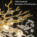 Axyaa Golden Tree Branches Chandelier LED Pendant Light for Luxurious Dining Room