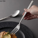 Axyaa Stainless Steel Stone Pattern Dinnerware Set Knife Fork Spoon Kitchen Tools