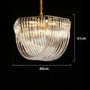 Axyaa Nordic Gold Metal LED Chandelier with Clear Glass Tube Lampshade