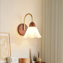 Axyaa Modern Wood Glass LED Wall Light for Living Room Bedroom Balcony