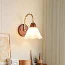 Axyaa Wood Glass LED Wall Light Modern Luminaria for Living Room Bedroom