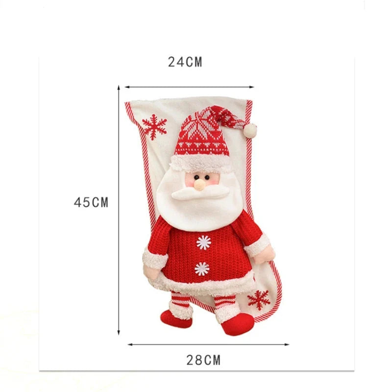 Axyaa Christmas Eve Socks: Children's Xmas Gift Candy Bag for Party Decoration