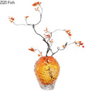 Axyaa Amber Glass Vase Hydroponics Flower Pots Modern Decor Floral Arrangement