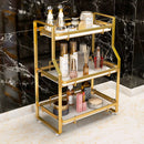 Axyaa Gold Makeup Organizer Shelf: Countertop & Wall-Mounted Cosmetic Storage Rack