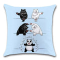 Axyaa Panda Cartoon Cushion Cover – 45x45cm Polyester Throw Pillowcase for Home Decor