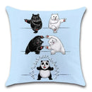 Axyaa Panda Cartoon Cushion Cover – 45x45cm Polyester Throw Pillowcase for Home Decor