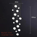 Axyaa White Glass LED Chandelier for Living Room, Staircase & Bar