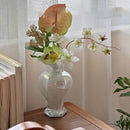 Axyaa Pearl Iridescent Glass Vase, Handmade Luxury Fish Tail Flower Vase