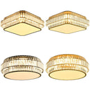 Axyaa Crystal LED Ceiling Lamp Round Square Minimalist Modern Indoor Lighting