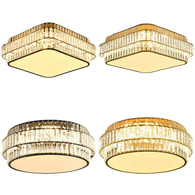 Axyaa Crystal LED Ceiling Lamp for Modern Minimalist Home Lighting