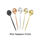 Axyaa Mini Teaspoon Set in Black Rose Gold Stainless Steel