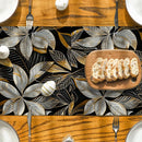 Axyaa Metallic Texture Floral Branches Table Runner for Dining & Dresser Decor