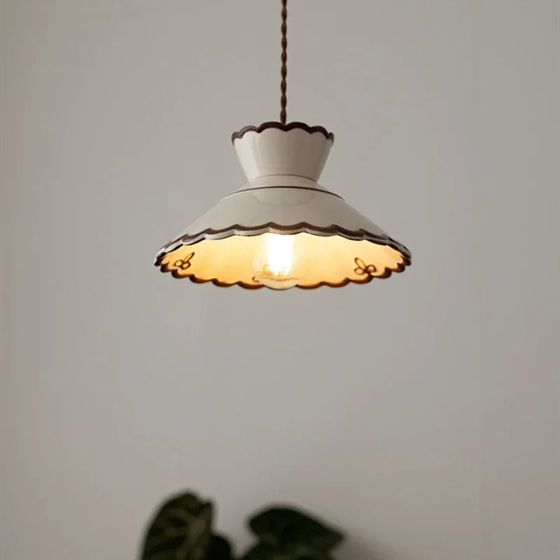 Axyaa Ceramic Pendant Lamp LED Hanglamp for Home Decoration