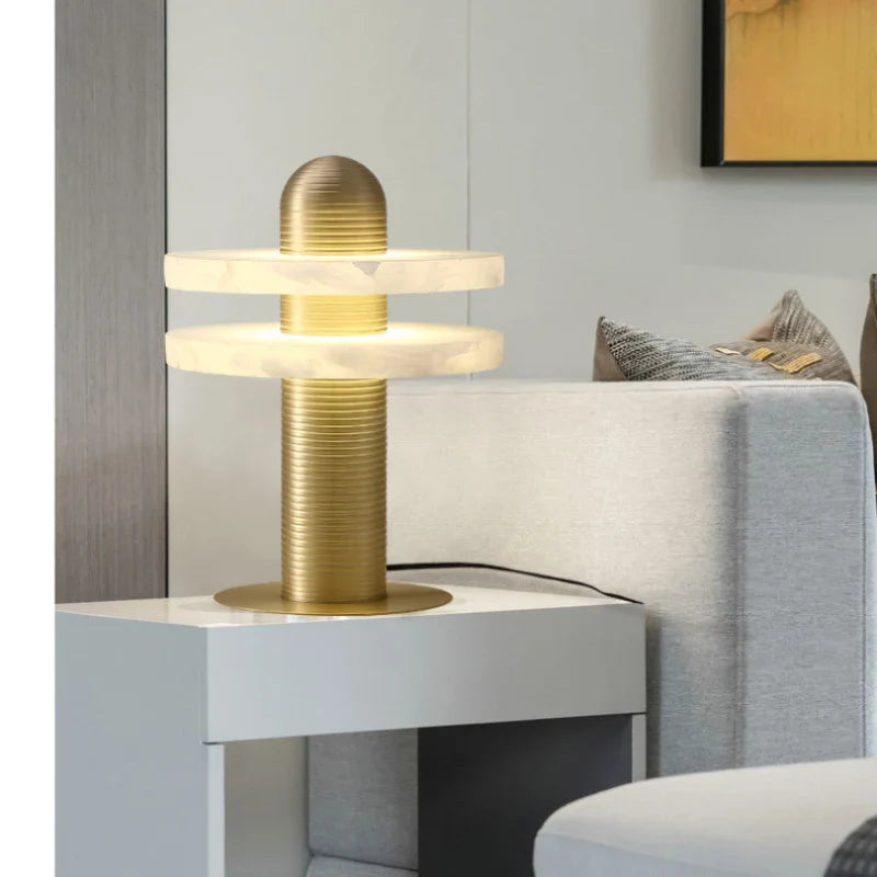 Axyaa Nordic Marble Table Lamp 3000K Gold Black Aluminum Home Art Deco
