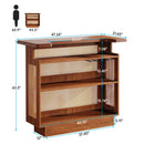 Axyaa Rattan 4-Tier Home Bar with Stemware Racks and Heightened Base