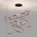 Axyaa Modern Stair Chandelier Pendant LED Ceiling Light for Living Room