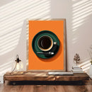 Axyaa Espresso Canvas Prints: Chic Mid-century Kitchen Wall Art for Modern Home Décor