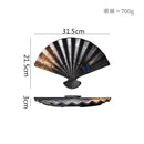 Axyaa Fan Shaped Ceramic Plate: Retro Sushi, Dessert, Dim Sum, Molecular Cuisine Tableware