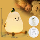 Axyaa RGB Pear Night Light: USB Rechargeable Dimmable Silicone Lamp