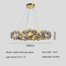 Axyaa Modern LED Glass Ceiling Chandeliers for Dining Living Room