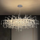 Axyaa Black Crystal Raindrop Chandelier for Elegant Living Space