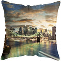 Axyaa Moonlit Waterfall Mountain Landscape Pillow Covers