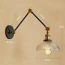 Axyaa Glass Arm Wall Lamp Retro Reading Light Black Gold Industrial Led Wall Fixture