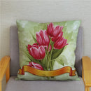 Axyaa Bedroom Tulip Flower Floral Cushion Cover Pillowcase for Sofa
