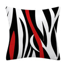 Axyaa Black Red Geometric Abstract Cushion Cover for Stylish Home Decor