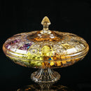 Axya Gold Fruit Basin Candy Dish with Cover - Snack Plate Tray
