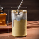 Axyaa Retro Ceramic Coffee Cup Straight Tube Shape Creative Coarse Ceramic Cup