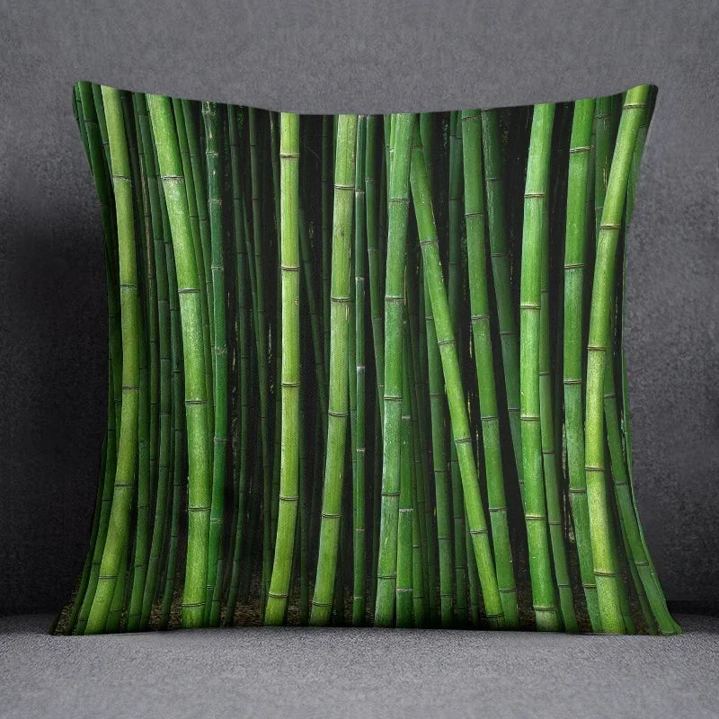 Axyaa Bamboo Forest Pillow Cover Series for Home Office Bedroom Sofa Car