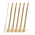 Axyaa Stainless Steel Reusable Drinking Straws Set for Cocktails