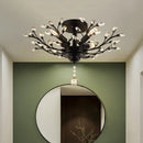 Axyaa Crystal Tree Chandelier Ceiling Light - Elegant Bedroom Pendant Lamp