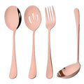Axyaa Mirror Gold Stainless Steel Flatware Set - 4Pcs Dinnerware Cutlery Kit