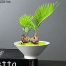 Axyaa Minimalist Ceramic Vase with Artificial Flowers for Modern Home Decor