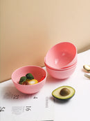 Axyaa Pink Vertical Grain Bowl Set - Pack of 8