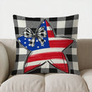 Axyaa Red Truck USA Flags Throw Pillow Cover