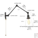 Axyaa Black Vintage Wall Lamp with White Glass Shade, Industrial Loft Style