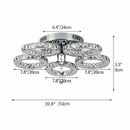 Axyaa Crystal Ceiling Chandelier: Modern Pendant Light for Living Room, Dining, Bedroom.