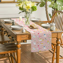 Axyaa Polka Dot Cat Abstract Table Runner for Kitchen Dining Party Decor
