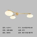 Axyaa Gold Glass LED Chandelier Bauhaus Brass Ceiling Lamp