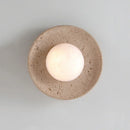Axyaa Circular LED Stone Wall Sconce for Natural Home Decor