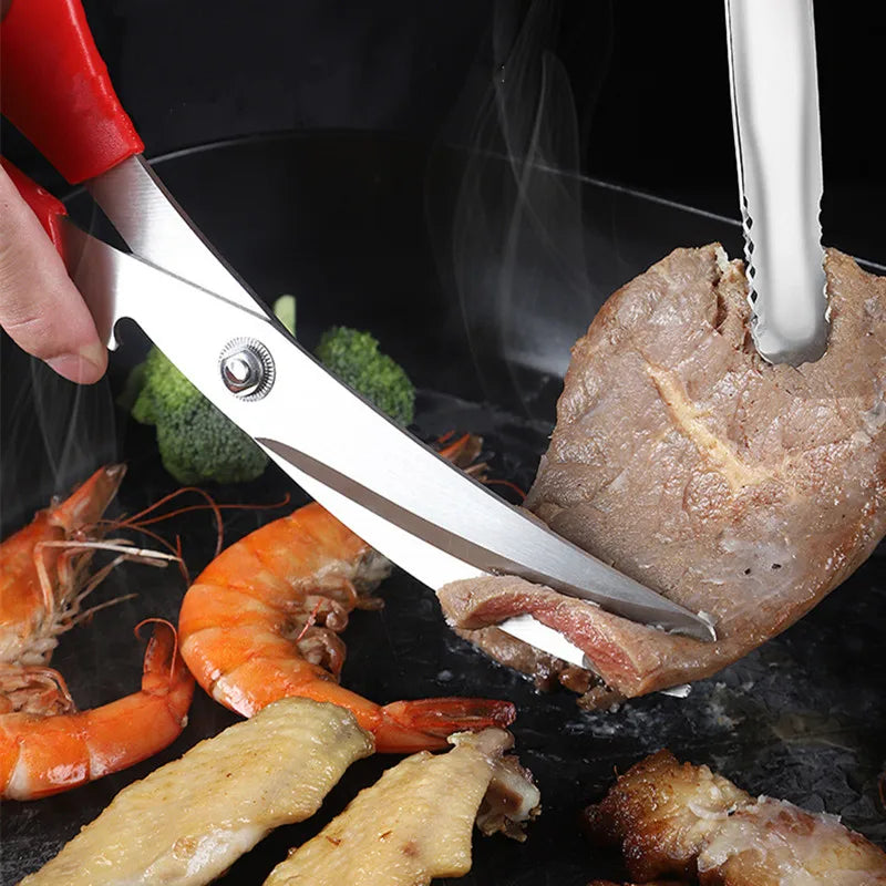 Axyaa 4-Piece Korean BBQ Scissors Set with Seasoning Bottle and Grinder
