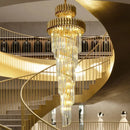 Axyaa Modern Crystal Chandelier for Villa Living Room Staircase Lighting