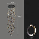 Axyaa Crystal Chandelier Stair Pendant Living Room Lighting Modern Interior Pendant Lights
