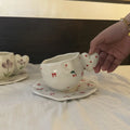 Axyaa 10oz Hand Painted Ceramic Coffee Mug Set with Heart Shape Handle